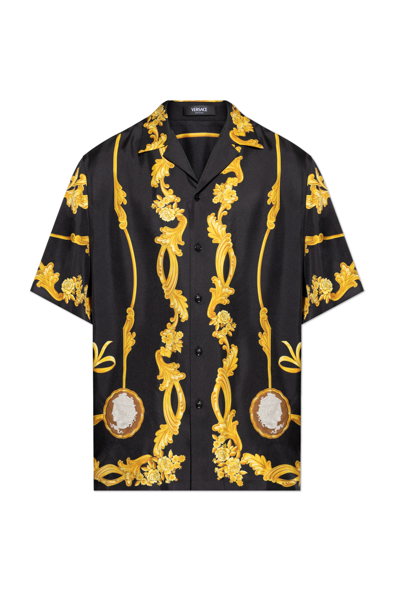 Versace Silk shirt with Medusa Cameo print | Men's Clothing